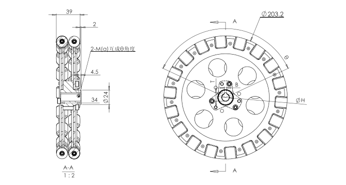 全向轮 麦克纳姆轮  轻载90°全向轮 机器人竞赛 机器人平台