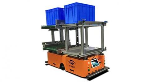 「视频」华天视航皮带背负式AGV