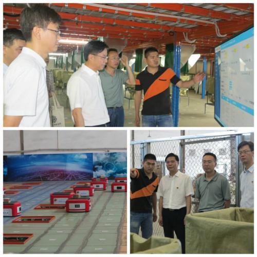 江西邮政速递领导视察三维通机器人分拣项目