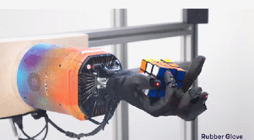 绑手指、蒙布也能行，OpenAI让机器人单手还原魔方