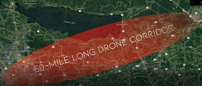 美国联邦航空局批准纽约州中部50英里无人机走廊第一部分