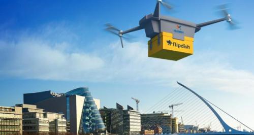 免费午餐将从天而降！爱尔兰Manna公司与Flipdish合作推出快餐无人机交付计划