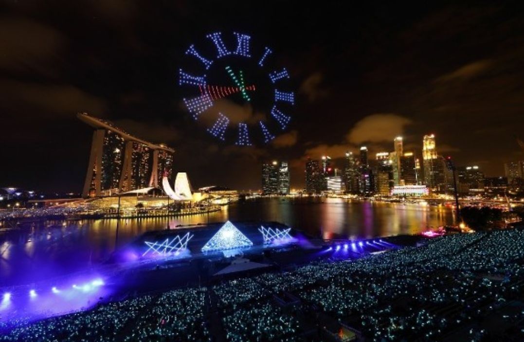 2020跨年夜，500架无人机花式倒计时～