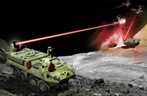 未来战场：诺斯罗普·格鲁曼全地形无人车携带激光炮对付无人机