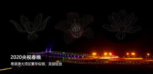 春晚深圳大漠大1500架无人机上演“人机共舞”天幕秀