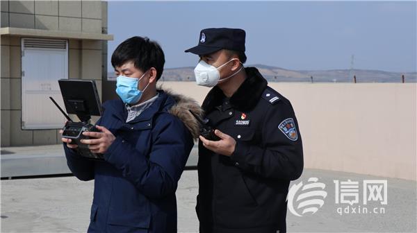 黄岛公安防控疫情宣传新手段 无人机飞上天