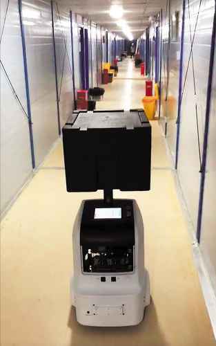 雷神山来了个医疗机器人