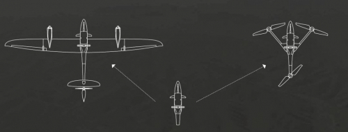 倾转旋翼/多旋翼“二合一”垂直起降无人机