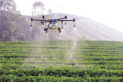 长隆智慧农业用植保无人机进行喷洒作业