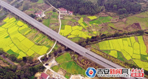 无人机镜头俯瞰下的泰井（泰和—井冈山）高速公路犹如巨龙