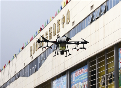 无人机消毒 现代冷链物流农批园区复市率98%以上