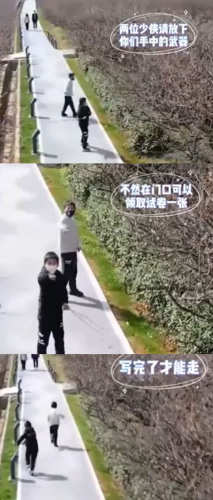 硬核可爱！景区无人机劝阻薅花小朋友：放下武器，摘花就要写试卷