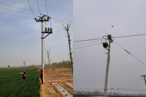 魏县供电公司无人机巡线，确保电网安全稳定运行