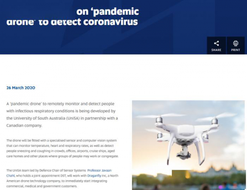 全新“大流行无人机”平台有望帮助发现人群中的新冠感染患者 