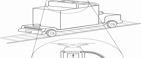 自动平板车可帮助无人机运送货物