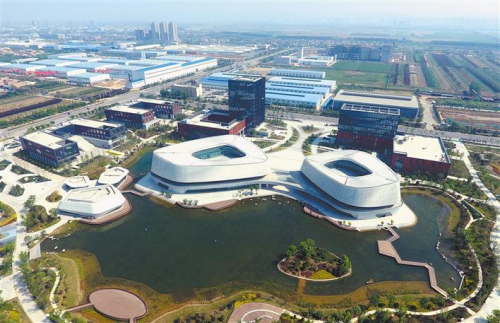 无人机拍摄渭南中国酵素城核心区