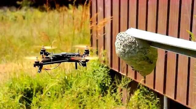 男子用无人机摧毁马蜂窝，马蜂立即包围无人机，画面太精彩了！