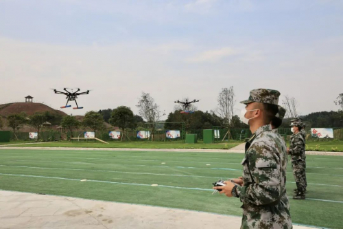 【演练】民兵用无人机侦察救援、防疫消杀，你见过吗？