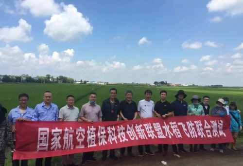 韦加无人机参加2020年国家航空植保科技创新联盟*水稻*飞防联合试验示范——黑龙江•绥化站测试
