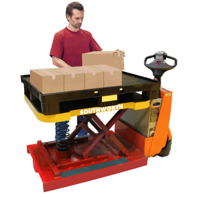 可以安装在任何标准的电动步行式/座驾式托盘叉车-Southworth托盘自动调平弹簧升降台
