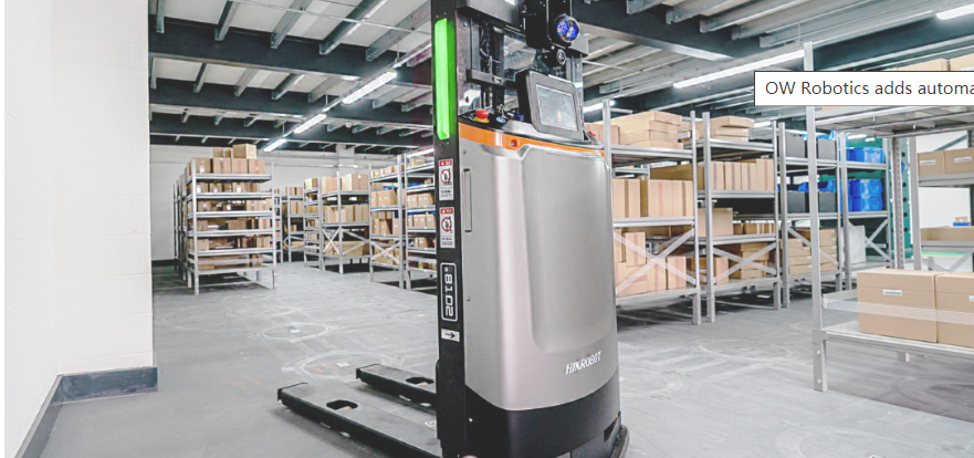 OW机器人公司为其仓库系列增加了自动化叉车