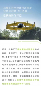 全倾转研发进展同步：验证机已获特许飞行证