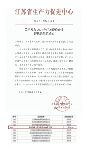 "羚"空一跃丨海豚之星顺利通过2024年度江苏“瞪羚企业”认定！