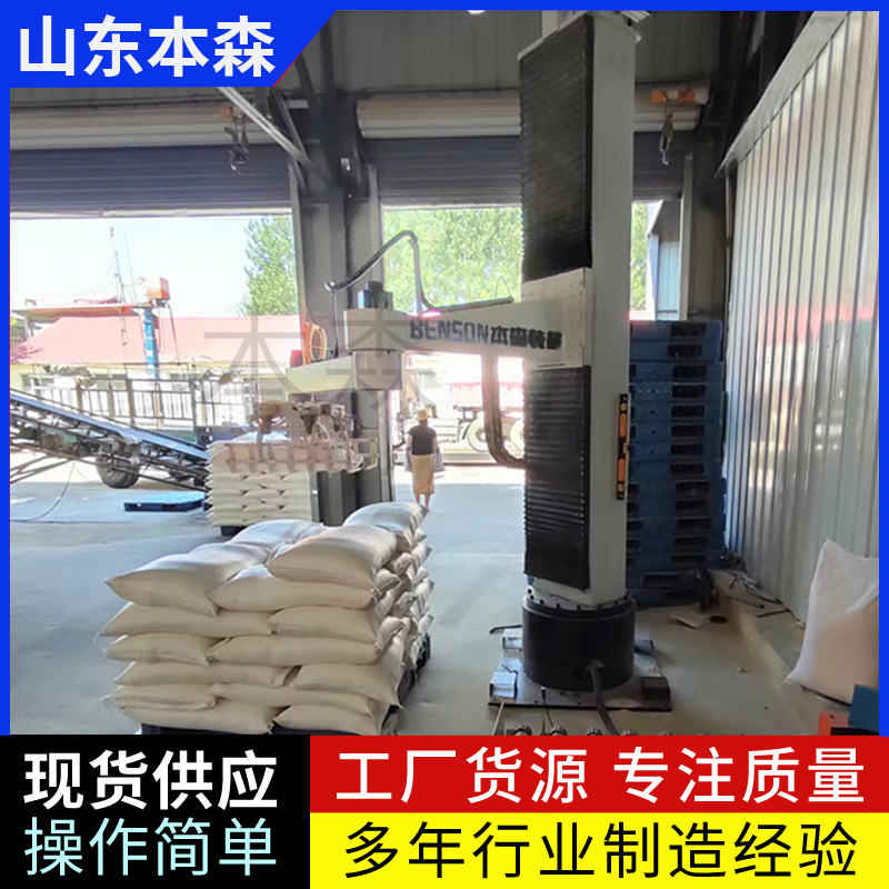 烧碱码垛生产线双线全开立柱码垛机